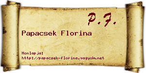 Papacsek Florina névjegykártya